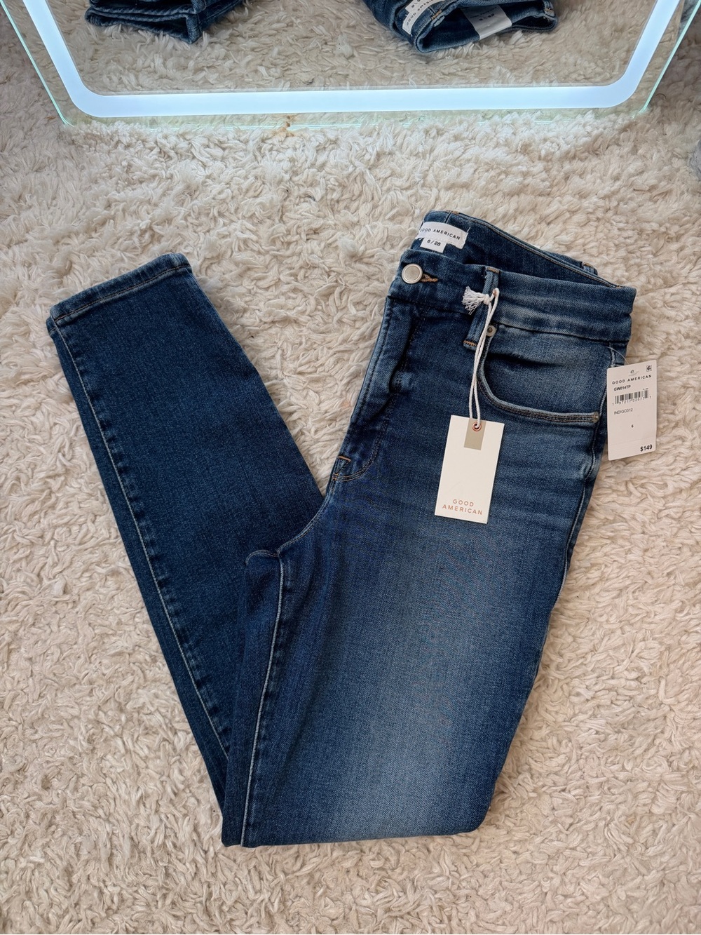 Good American Dark Blue Skinny Jeans - High Rise Stretch